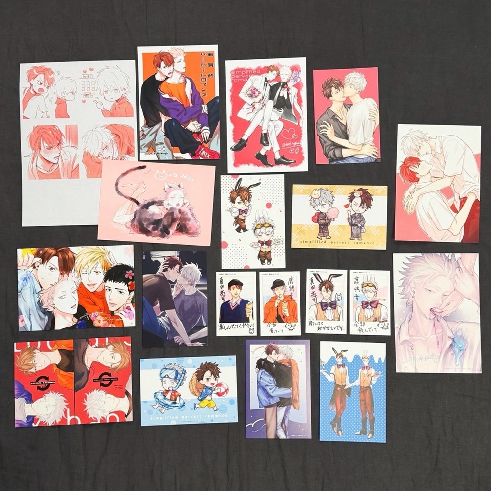Kaniteki Pervert Romance yaoi/BL Paper Illustration Bromide Japanese Bundle